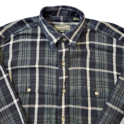 Timberland 90s Vintage Green & Black Check Oversized Shirt Men's Size Medium