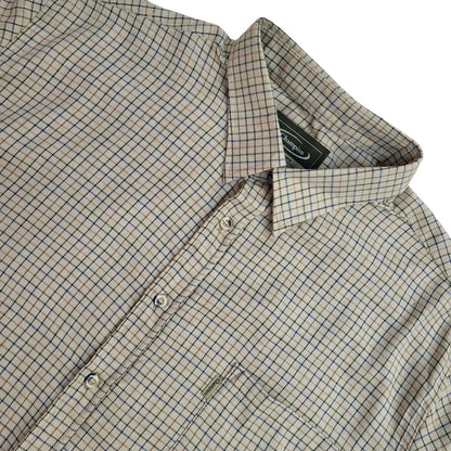 Champion Y2k Green& Blue Check Long Sleeve Shirt Uk Men's Size XL