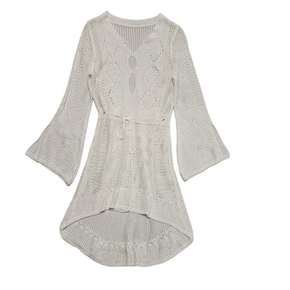Vintage Y2k White Long Sleeve Daywear Dress Uk Women's Size 12