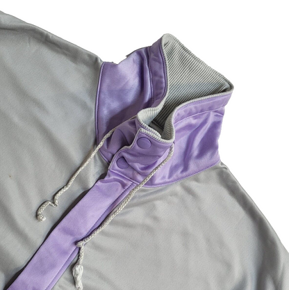 Le Coq Sportif 90s Grey Purple Zipped Sports Tracksuit Top Uk Women's Size Small