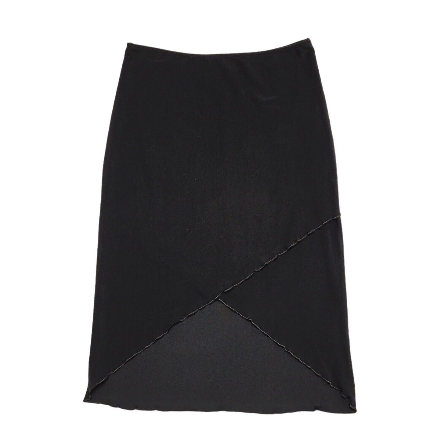 New Look Vintage 90's Black Straight Elasticated Skirt Uk Women's Size 12 W30