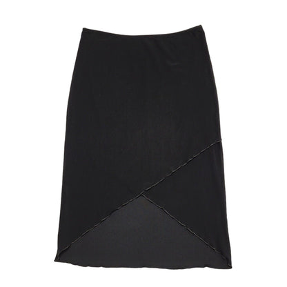 New Look Vintage 90's Black Straight Elasticated Skirt Uk Women's Size 12 W30