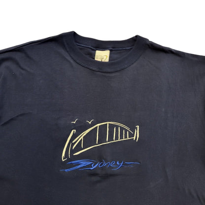 Sydney Tourist Campaign Navy Blue Vintage 90s Short Sleeve T-Shirt Uk Men's XL