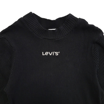 Levi's Y2K Black Round Neck Ribbed Short Sleeve Top Womens UK Size XS