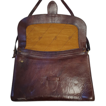 Three Bags Of Finland Vintage 90s Leather Shoulder Bag Laukku Varkaus 14" x 10"
