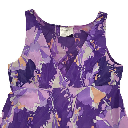 70s Vintage The Switch Purple Geometric Daywear Maxi Dress Women's Size 10