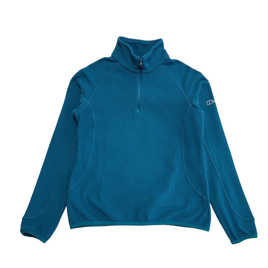 Berghaus Vintage 90's Teal 1/4 Zip Fleece Base Layer Womens UK Size 10