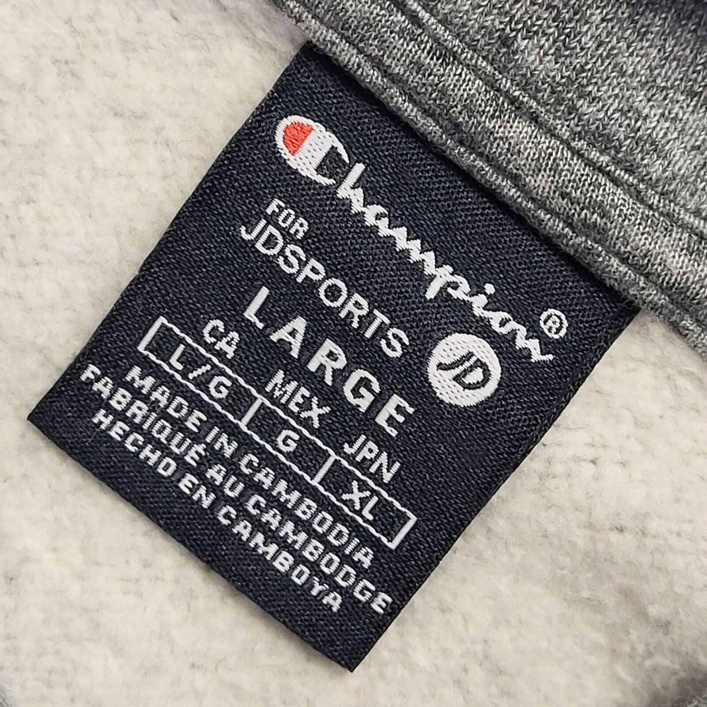 Champion Y2K Grey Short Sweatshirt Pullover Hoodie Uk Men' Size Large