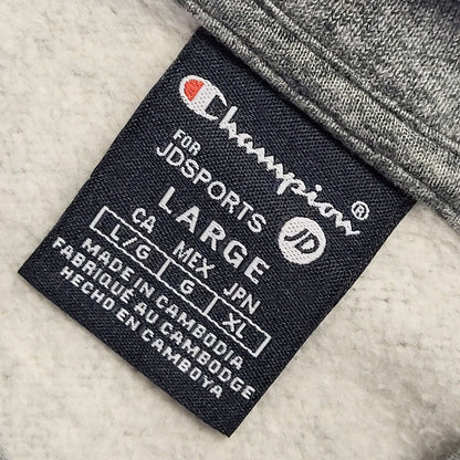 Champion Y2K Grey Short Sweatshirt Pullover Hoodie Uk Men' Size Large