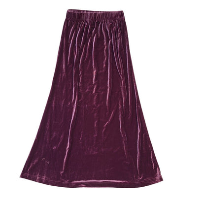 TR Bentley 90's Vintage Purple Velour Long Skirt Women's S W26