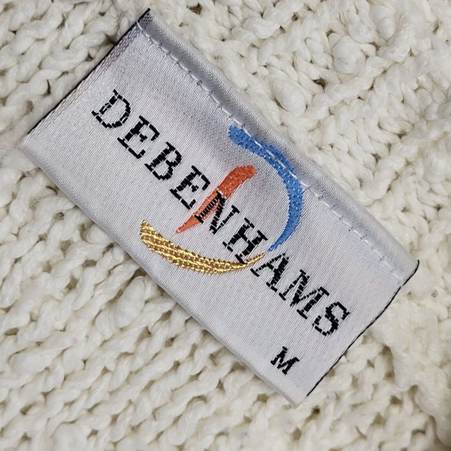 Debenhams 80s Vintage White Acrylic Round Neck Jumper Uk Women's Size Medium