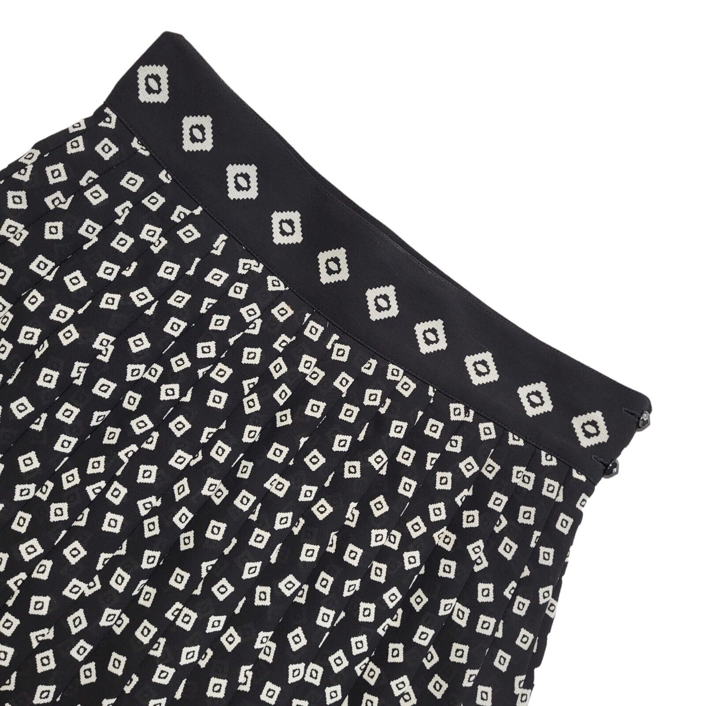 Casuals Vintage 90's Black & White Pleated A-Line Long Skirt Womens UK 14 W30