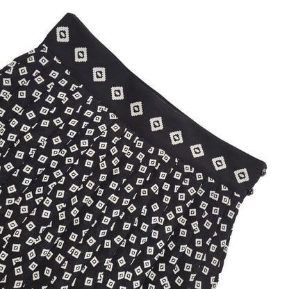 Casuals Vintage 90's Black & White Pleated A-Line Long Skirt Womens UK 14 W30
