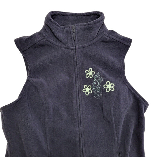 Disney Parks Navy Blue Y2k Fleece Gilet Uk Women's Size Small