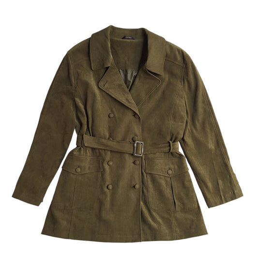 Yessica Vintage 90's Green Button & Belted Coat UK Women's Size 16/18