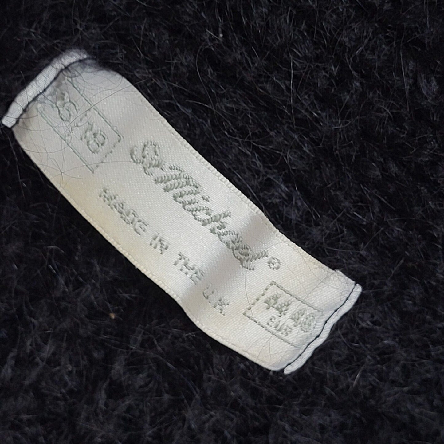 St Michael Vintage 90's Black Open Knitted Cardigan UK Women's Size 16/18
