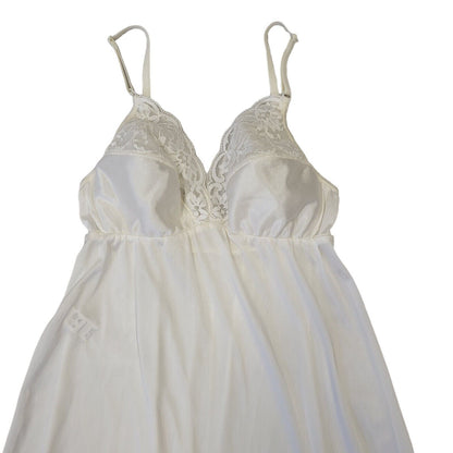 St Michael Vintage 90s White Sleeveless Night Dress Uk Women's Size 16