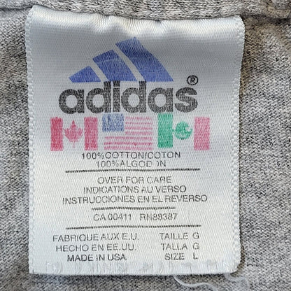Adidas Grey 90s Vintage Crew Neck T-Shirt Men's Size Large