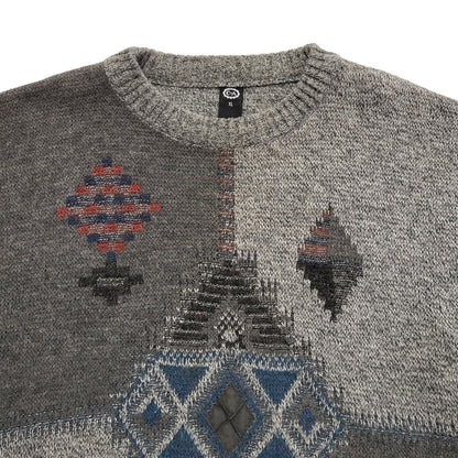 C&A Vintage 80's Grey Geometric Jumper Uk Men's Size XL