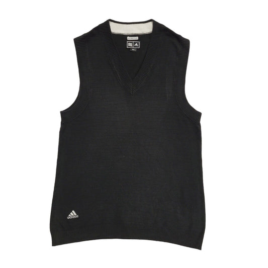 Adidas Vintage 90's Black V-Neck Sports Vest Men's UK Size M
