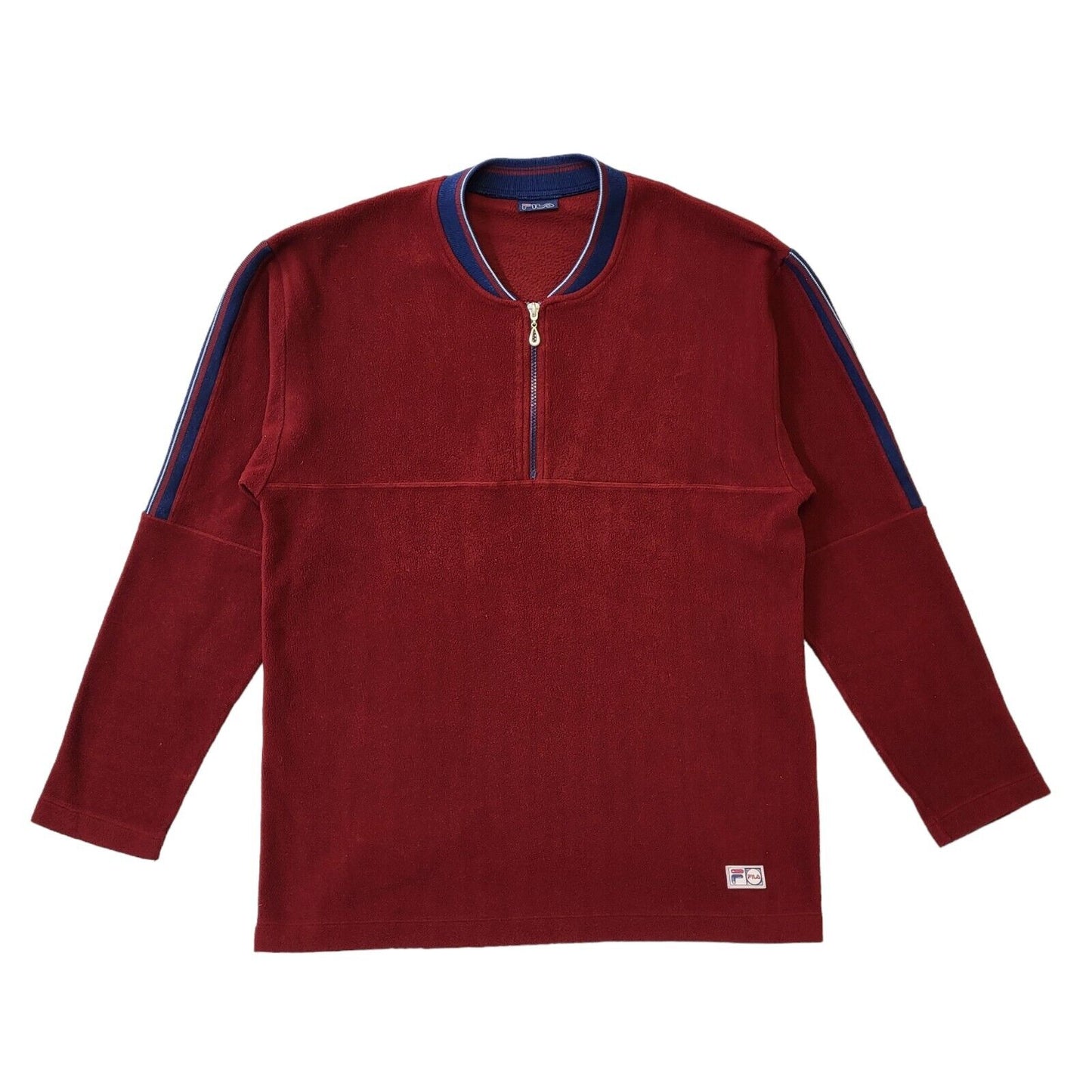 Fila 90s Vintage Red 1/4 Zip Fleece Men's Size Medium