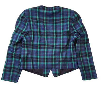 Goldix 80s Vintage Blue & Green Check Button-Up Women's Jacket Size 16