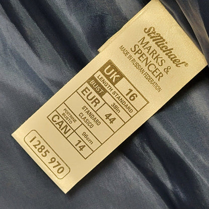 Marks & Spencer Vintage 90s Blue Button Rain Coat Women's Size 16