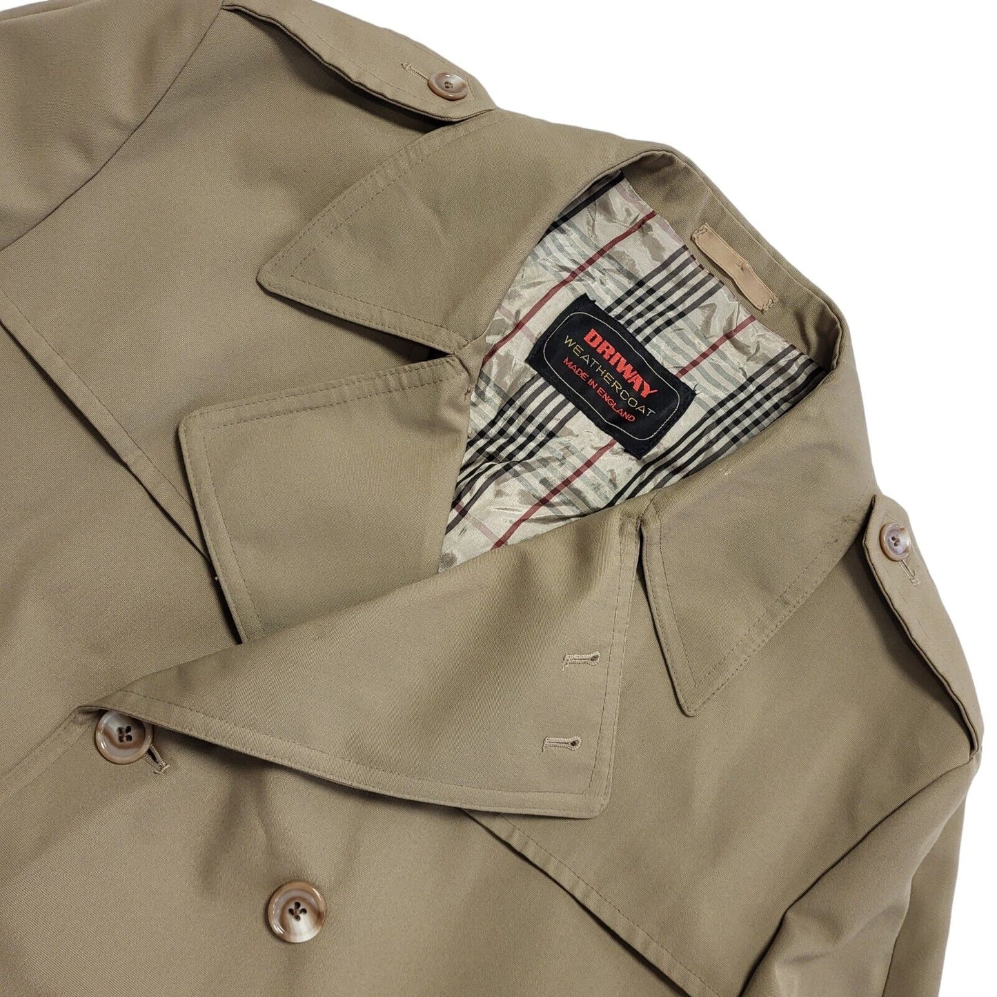 Driway Vintage 80s Beige Button & Belted Weather Coat Men's Size XL
