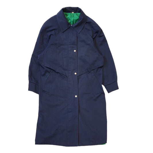 Evans Vintage 90s Navy Zip & Snap Fasten Longline Coat Uk Women's Size 16