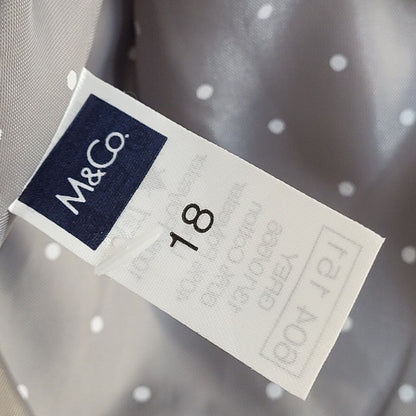 M&Co Grey Vintage Y2K Button & Belted Rain Coat Uk Women's Size 18
