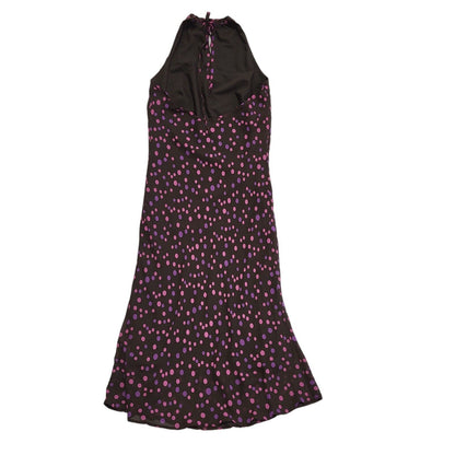 Bay Vintage 90s Pink & Purple Polka Dot Sleeveless Dress Uk Women's Size 10