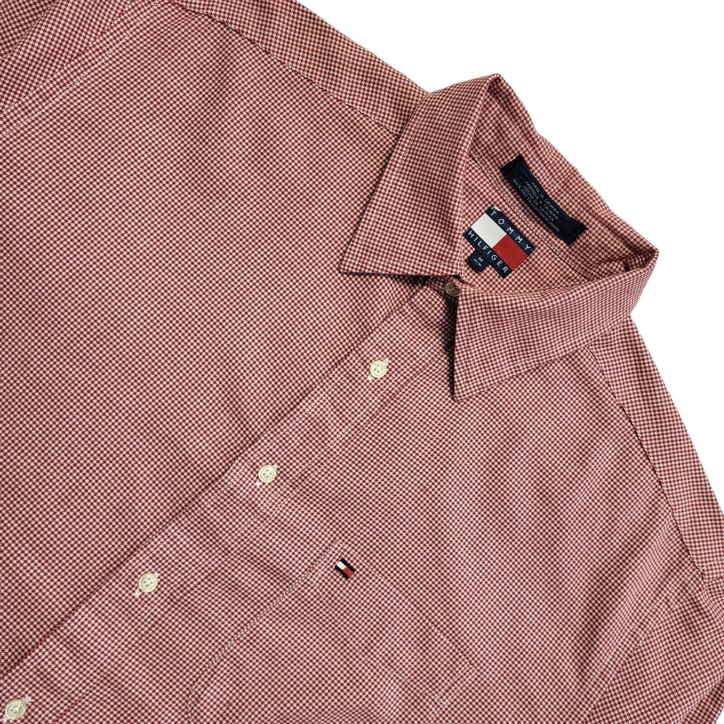 Tommy Hilfiger Vintage Y2k Red Check Long Sleeve Shirt Men's UK M