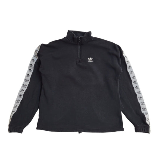 Adidas Black 90s High Neck Sports Tracksuit Top Uk Women's Size 6