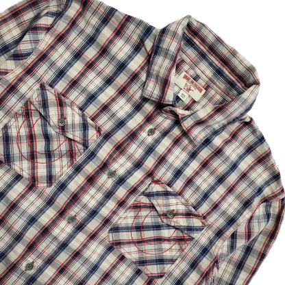 True Religion Vintage Y2K Red & Blue Check Long Sleeve Shirt Men's UK M