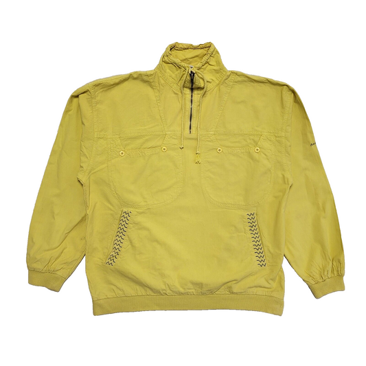 80s Vintage Swiss Yellow  Windbreaker Cotton Jacket Men's Size  M