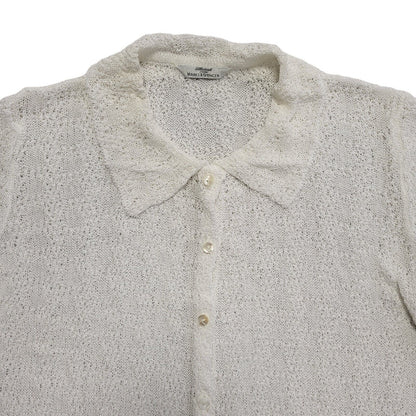 M&S Vintage 90's White Button Collared Cardigan Womens UK 18