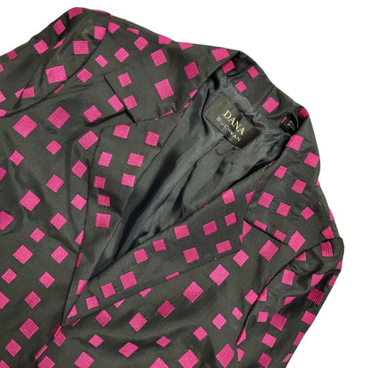Dana Buchman Vintage 80's Black Pink Box Open Blazer Jacket Women's UK Size 10