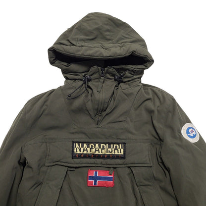 Napapajri Green 1/4 Zip Hooded Jacket Uk Women's Size 10