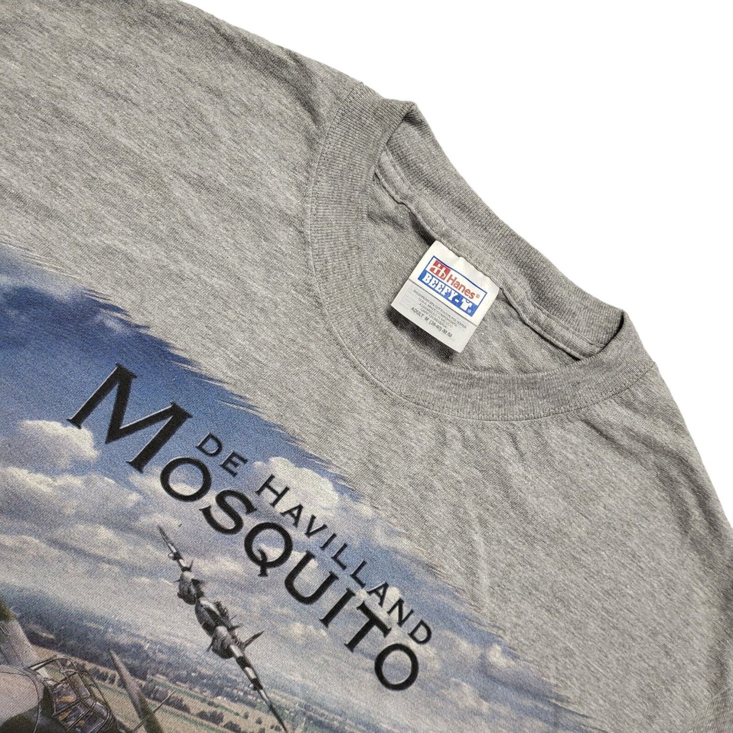Dehavilland Mosquito Hanes Grey Vintage 90s T-Shirt Uk Men's Medium