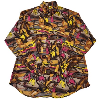 Haupt 90s Vintage Retro Abstract Long Sleeve Shirt Mens Size M