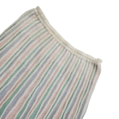 Vintage 80's Multicoloured Striped Midi Skirt Womens UK Size 12 W30