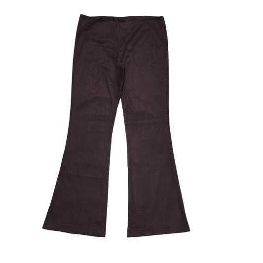 Next 90s Purple Bootcut Mid-Waisted Zip Up Trousers UK Women's 14 W34 L32