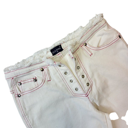 Suzanne Y2K Vintage White Bootcut Denim Jeans Women's Size 10 W28 L31