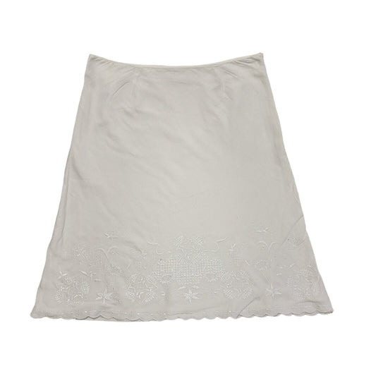 St Bernard Y2K Vintage White Embroidered A-Line Skirt Women's Size 14 W32