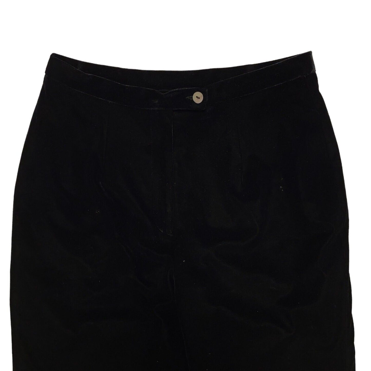 St Bernard 90s Vintage Black Velvet Straight Leg Trousers Women's 12 W30 L31