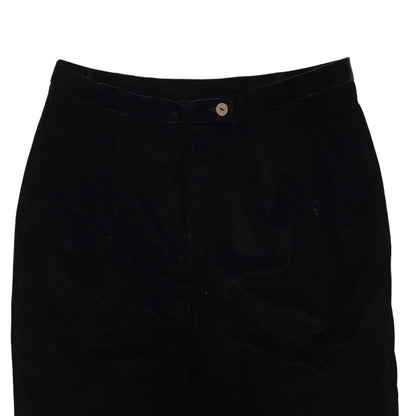 St Bernard 90s Vintage Black Velvet Straight Leg Trousers Women's 12 W30 L31