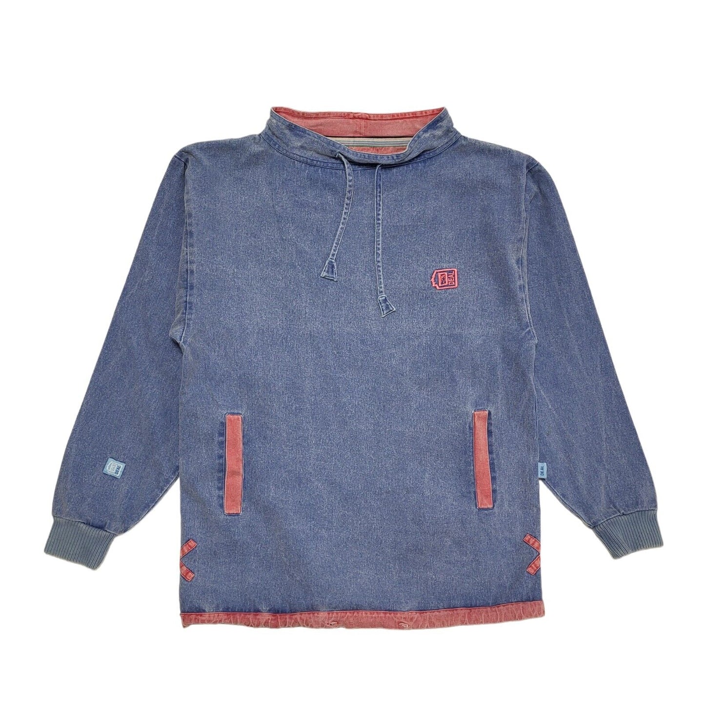 Deal Vintage 90's Blue 1/4 Zip Sweatshirt Uk Men's Size Small