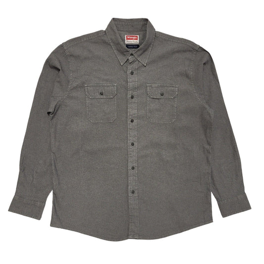 Wrangler 80's Vintage Grey Denim Long Sleeve Shirt Mens UK Size L