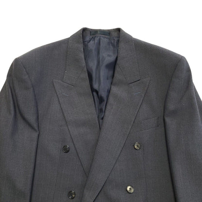 St Michael Vintage 70s Blue Striped Wool Blend Suit Jacket Uk Men's Size L 42"