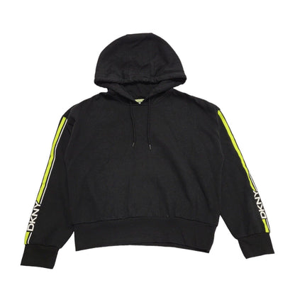 DKNY Black Cropped Hoodie UK Women's Size Large